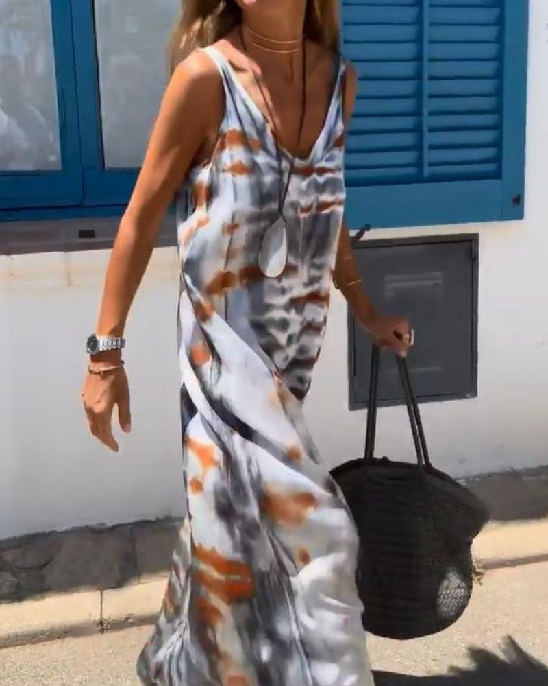 ÉLODIE | Sleeveless Tie-Dye Summer Dress