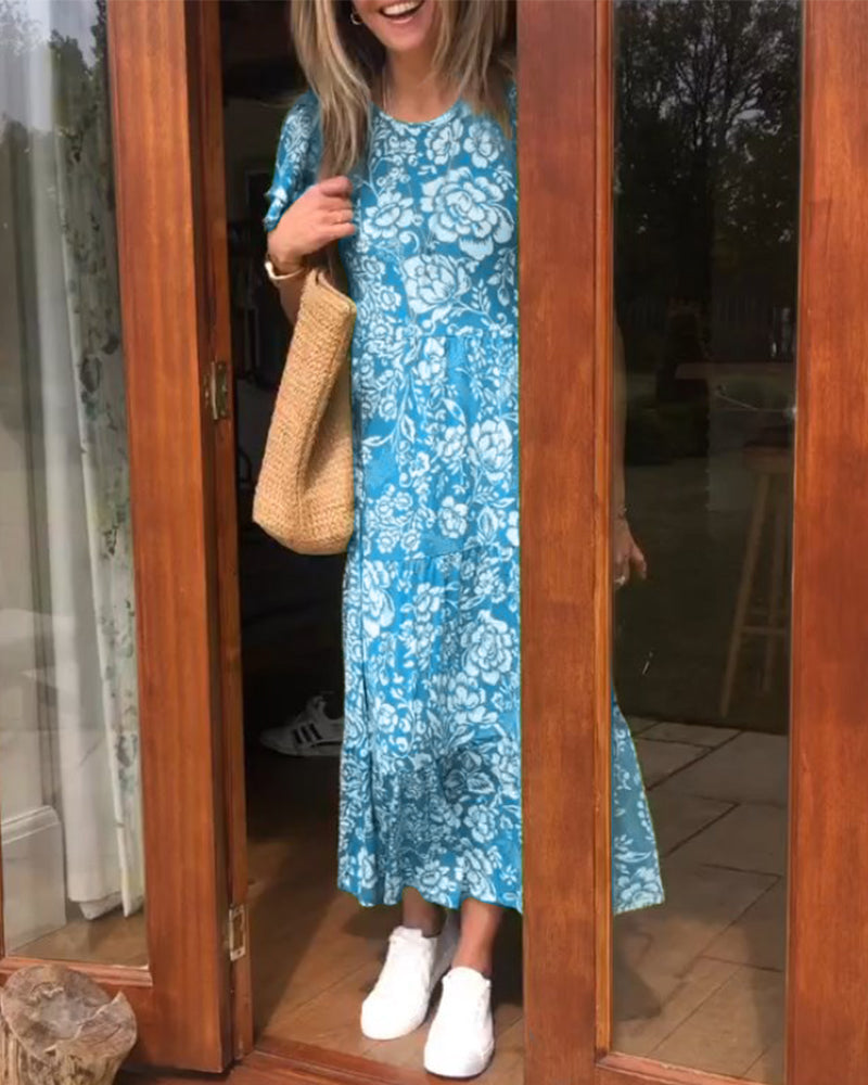 Jasmin – Short-Sleeve Floral Dress