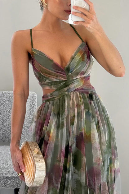 Eléna | Elegant Floral Print Maxi Dress