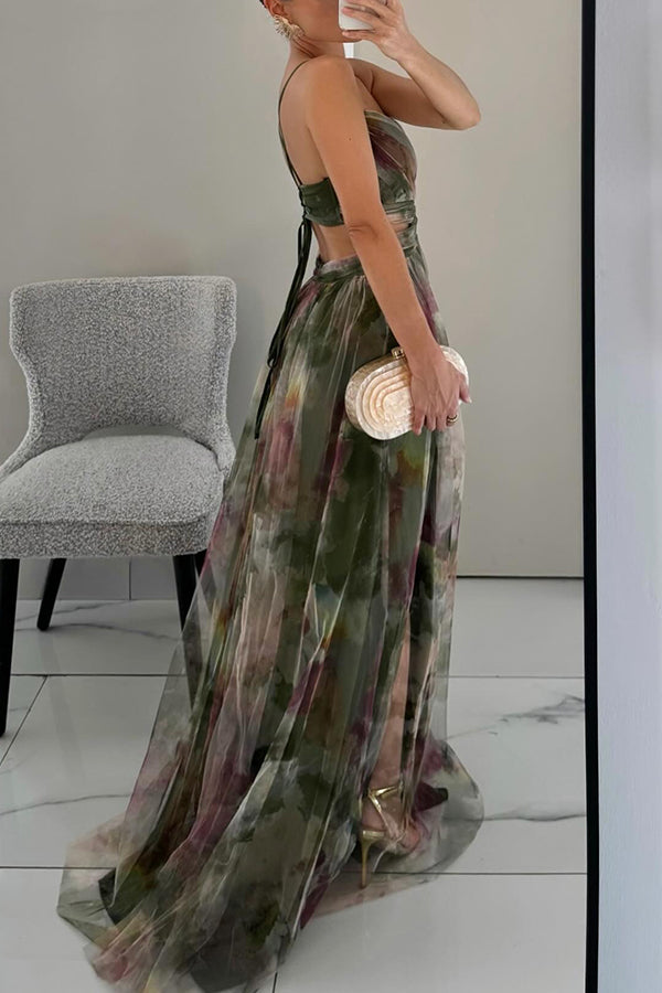Eléna | Elegant Floral Print Maxi Dress
