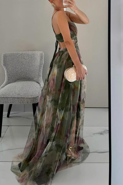 Eléna | Elegant Floral Print Maxi Dress