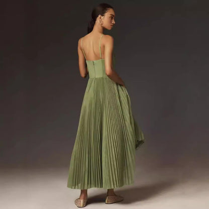 Lorna | Pleated Strapless Midi Dress
