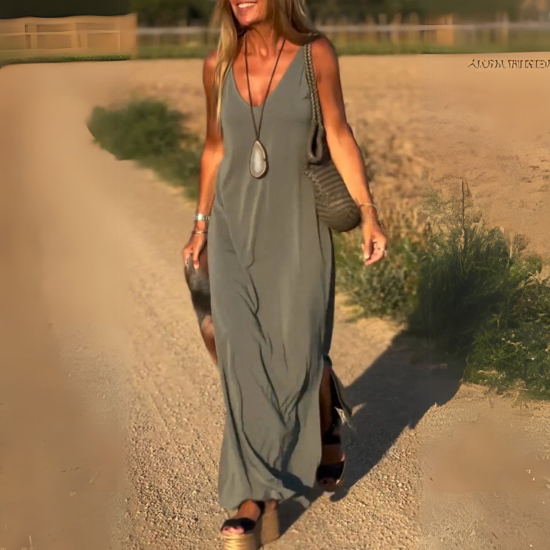 Élyse | Sleeveless Maxi Dress with Elegant V-Neck