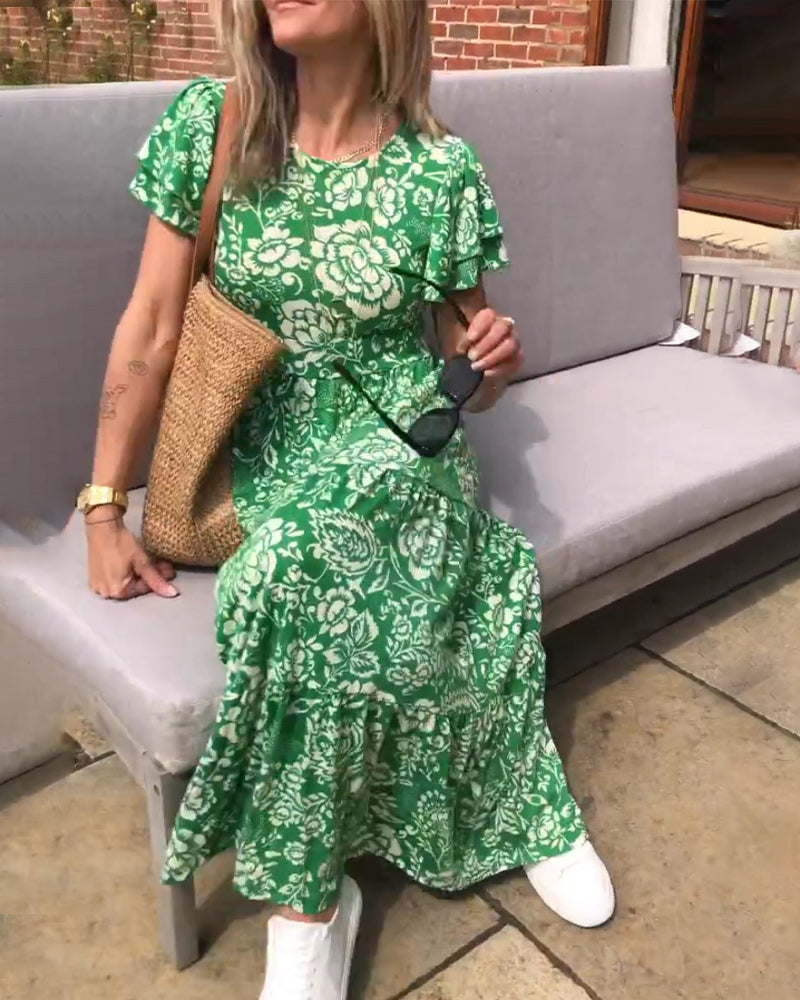 Jasmin – Short-Sleeve Floral Dress