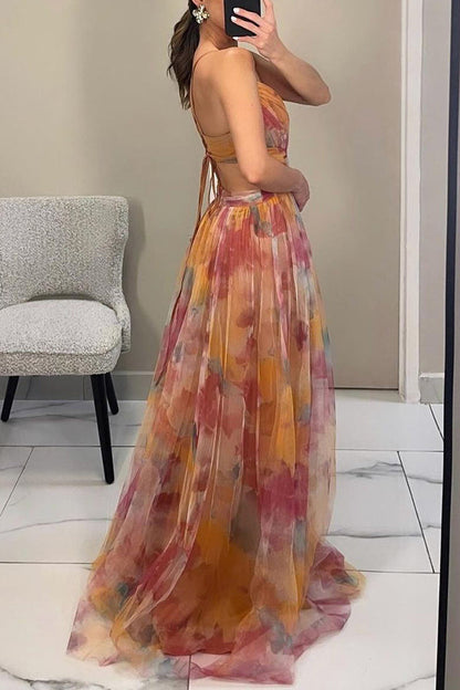 Eléna | Elegant Floral Print Maxi Dress