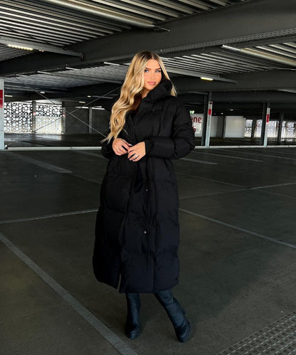 Seona | Long winter coat with belt