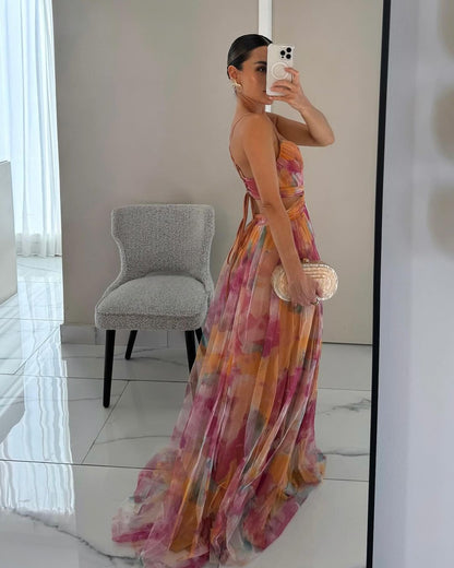 Eléna | Elegant Floral Print Maxi Dress