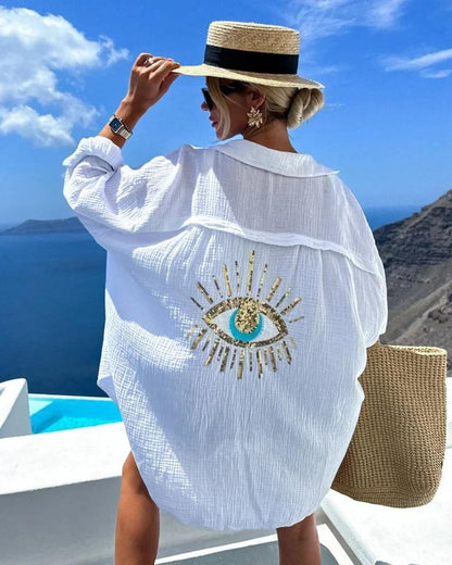 SORAYA – Relaxed Shirt with Sequins and Pearls