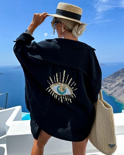 SORAYA – Relaxed Shirt with Sequins and Pearls