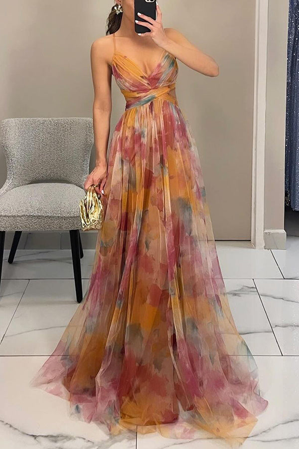 Eléna | Elegant Floral Print Maxi Dress