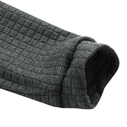 Men's Quilted Waffle Outdoor Sports Solid Color Long Sleeve Daily Tops Hoodie