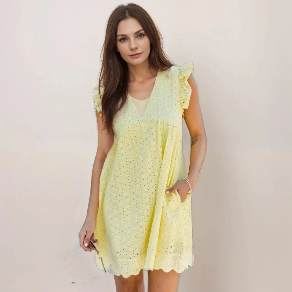 Summer Dress with Pockets and Built-In Shorts