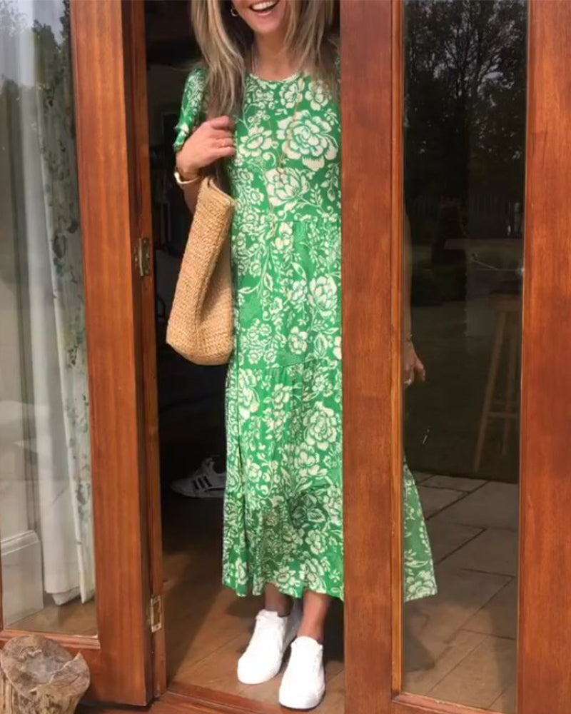 Jasmin – Short-Sleeve Floral Dress