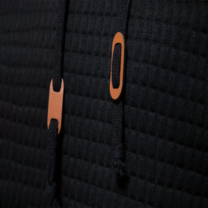 Men's Quilted Waffle Outdoor Sports Solid Color Long Sleeve Daily Tops Hoodie