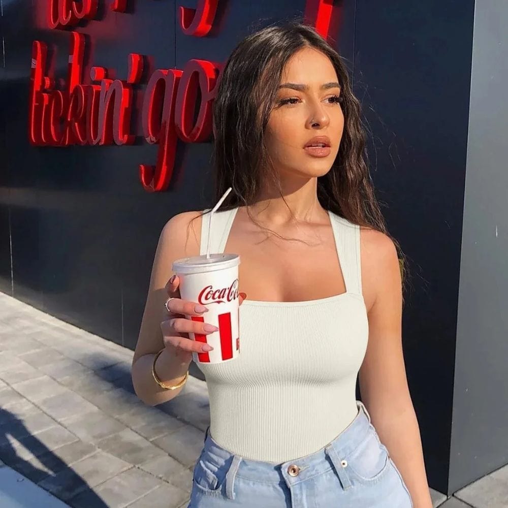 Chic Square-Neck Bodysuit