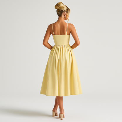 Mariella Mid-Length Dress - Lemon