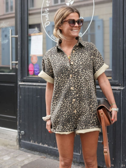 Leopard Print Mini Romper
