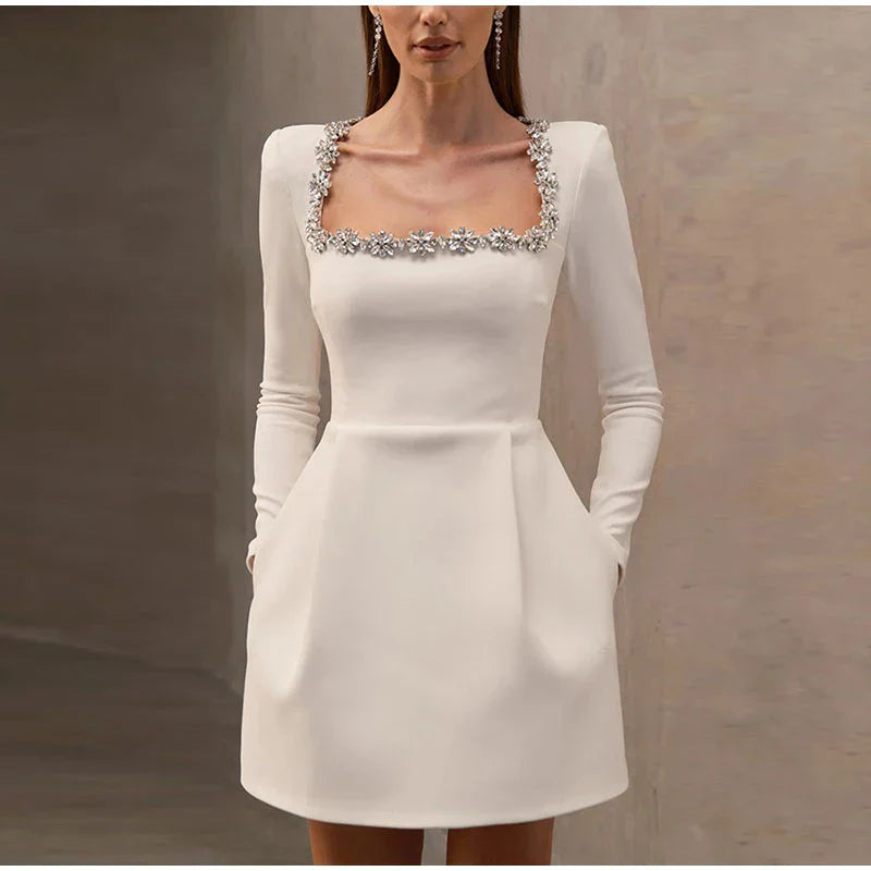 Marcelline Velvet Crystal Dress