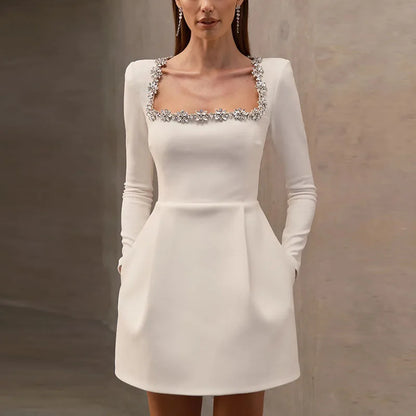 Marcelline Velvet Crystal Dress