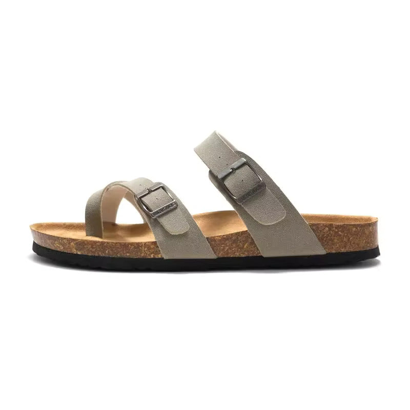 FrancaFit™ Crisscross Recovery Sandals – Triple-Strap Comfort with Cork Support