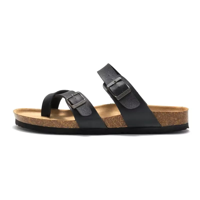 FrancaFit™ Crisscross Recovery Sandals – Triple-Strap Comfort with Cork Support