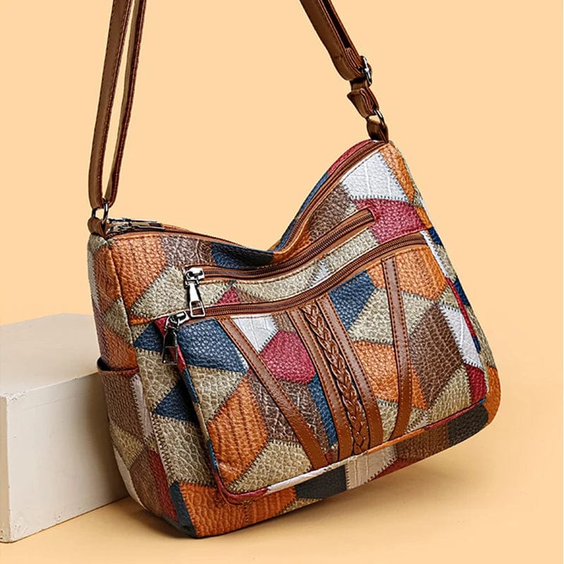 AURARO | MOSAIC LEATHER HANDBAG