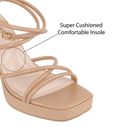 Taurus™ Strappy Block Heels – Sleek, Cushioned & Made for the Spotlight