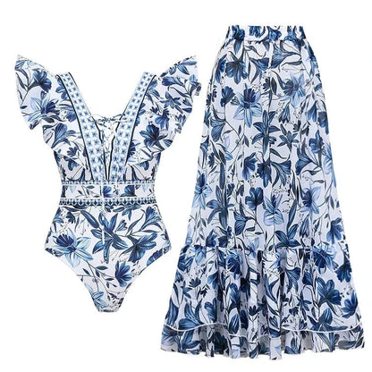 Swimsuit with Quick-Drying Skirt