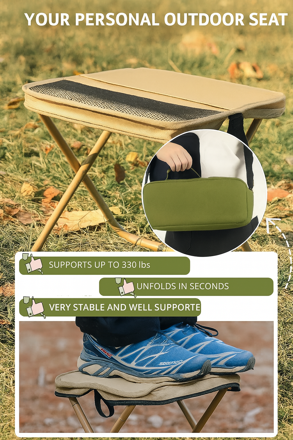 Folding stool bag