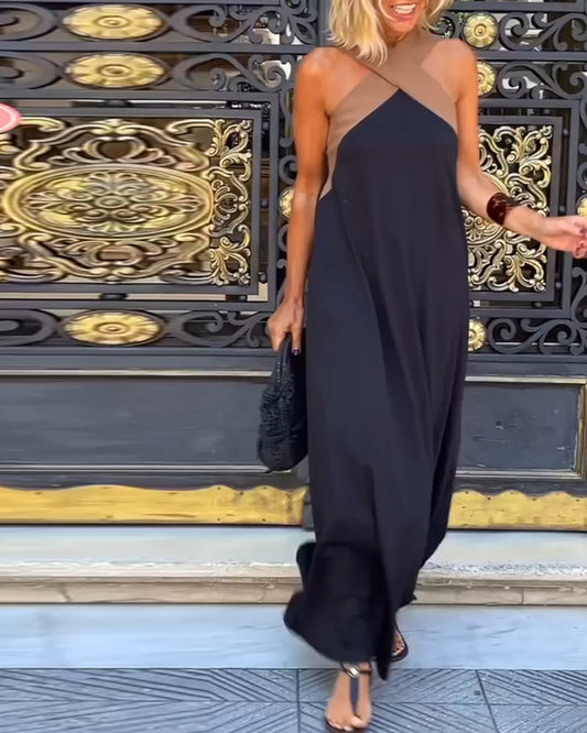 SIENNA | Elegant Dress with Open Back and Trendy Crossed Neckline