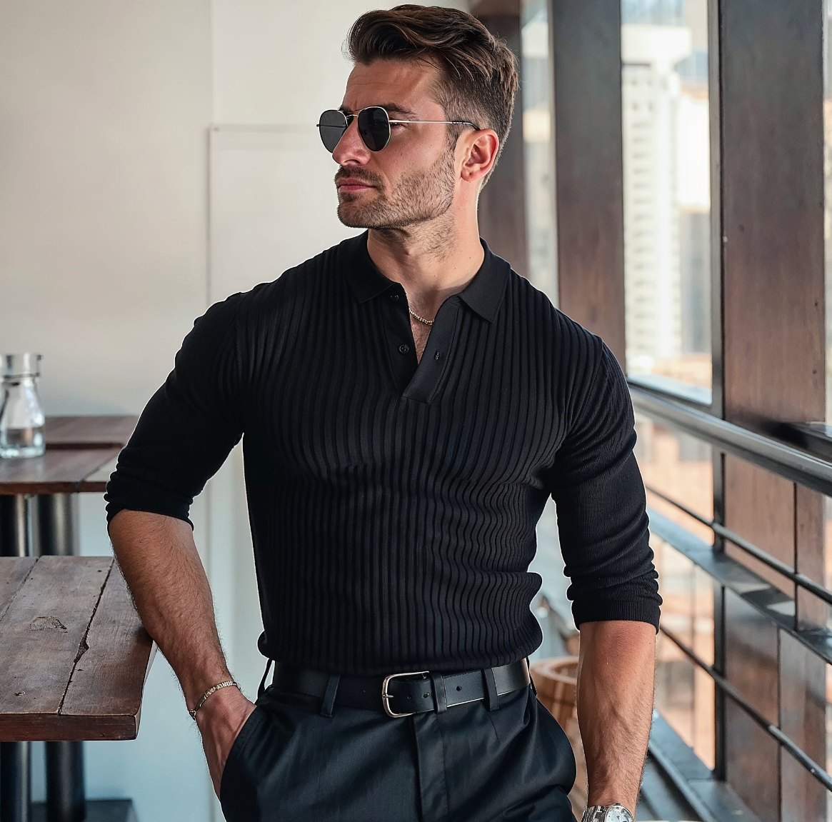 SOGNO: Muscle-Fit Knit Sweater