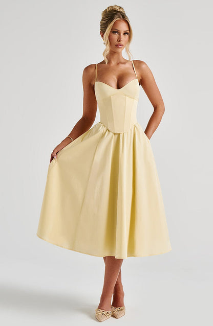 Mariella Mid-Length Dress - Lemon