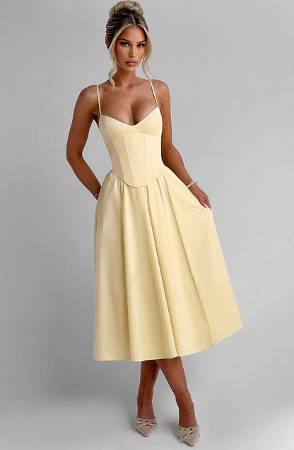 Mariella Mid-Length Dress - Lemon