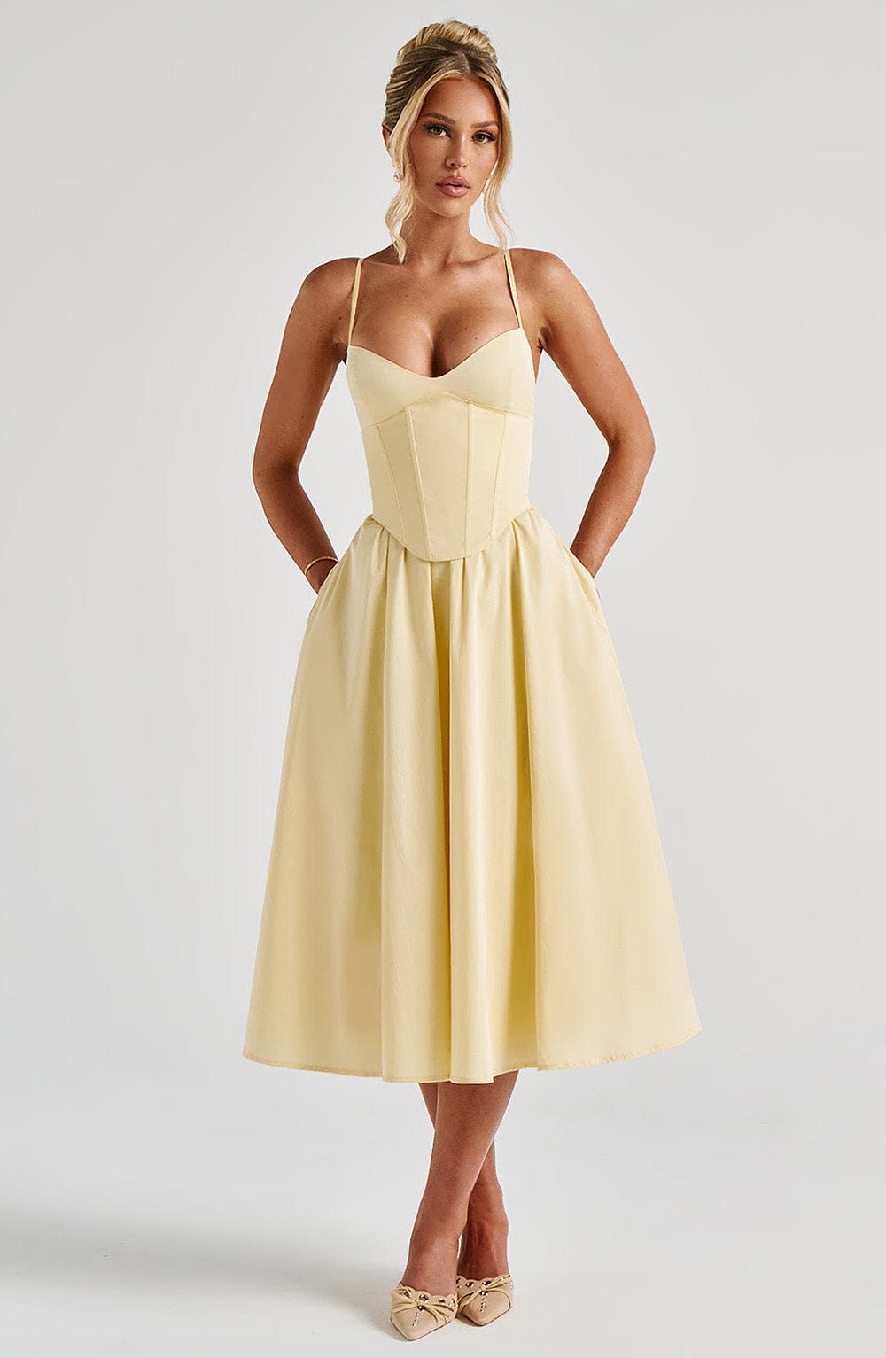 Mariella Mid-Length Dress - Lemon