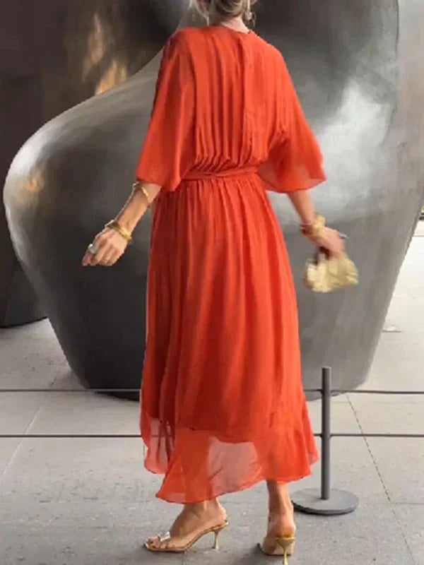 Monica | Chiffon Dress with V-Neckline