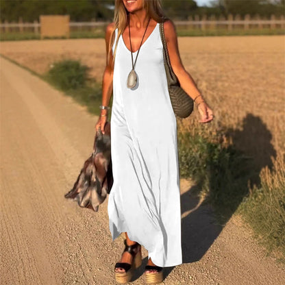 Élyse | Sleeveless Maxi Dress with Elegant V-Neck