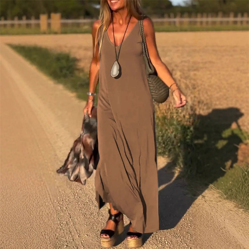 Élyse | Sleeveless Maxi Dress with Elegant V-Neck